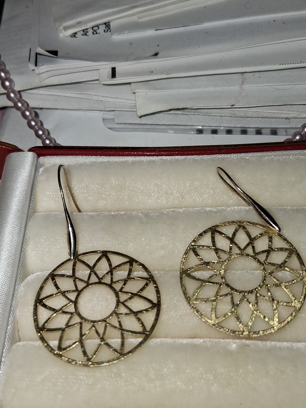 Gold-Tone Filigree Circle Drop Earrings - Women Jewelry